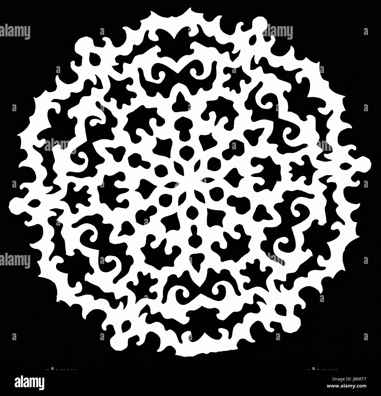 hand made cut out white snowflake on black paper background Stock Photo ...