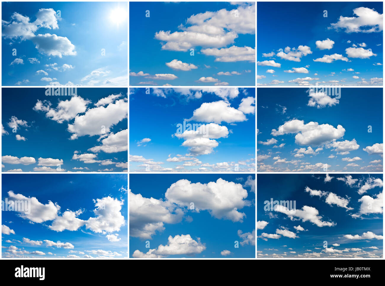 White clouds in blue summer sky background Stock Photo - Alamy
