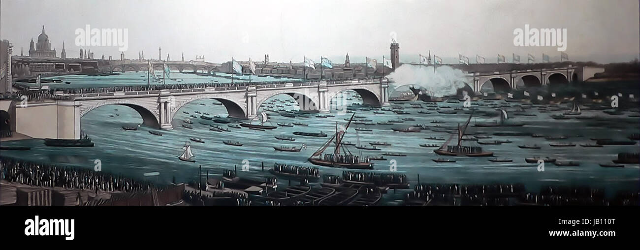 WATERLOO BRIDGE London. Opening ceremonies 18 June 1817 Stock Photo