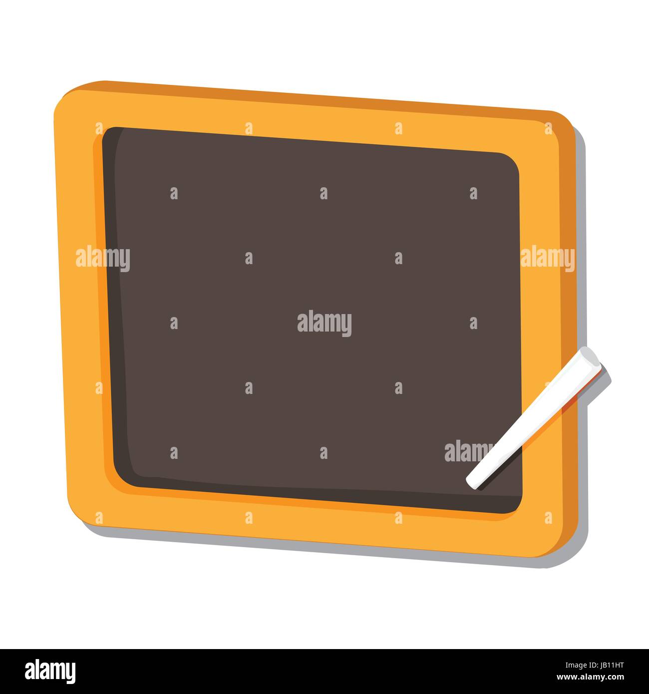 Illustration of black board and chalk on white background, education concept. Isolated Vector. Stock Vector