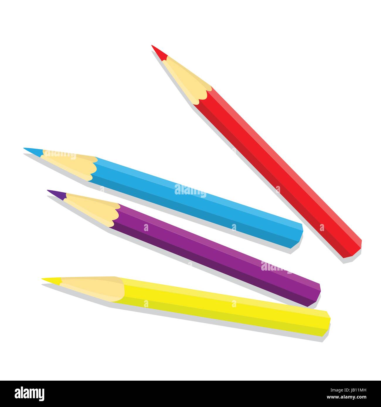 Circle of rainbow colored pencils with realistic Vector Image