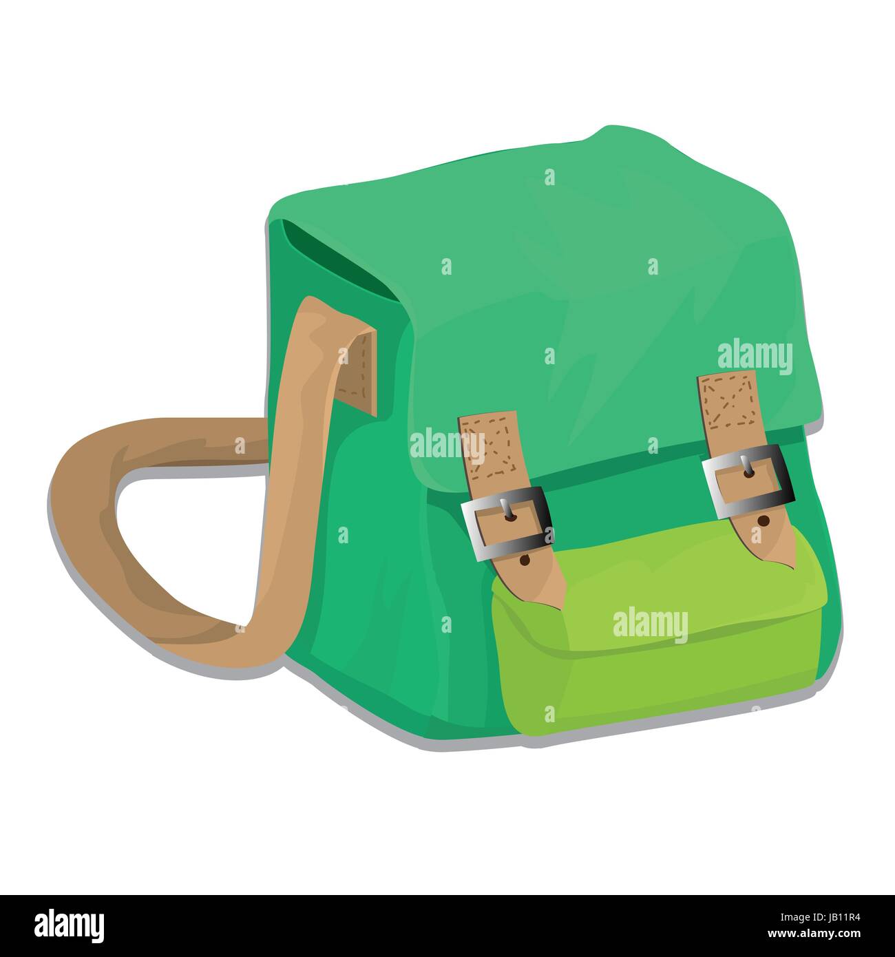 Illustration of school bag on white background, education concept