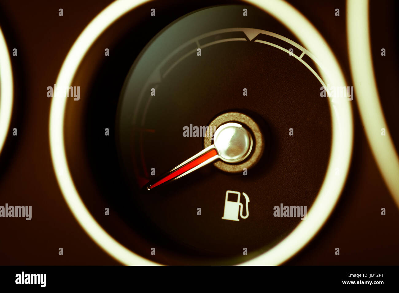 Closeup shot of a fuel gauge in a car Stock Photo Alamy