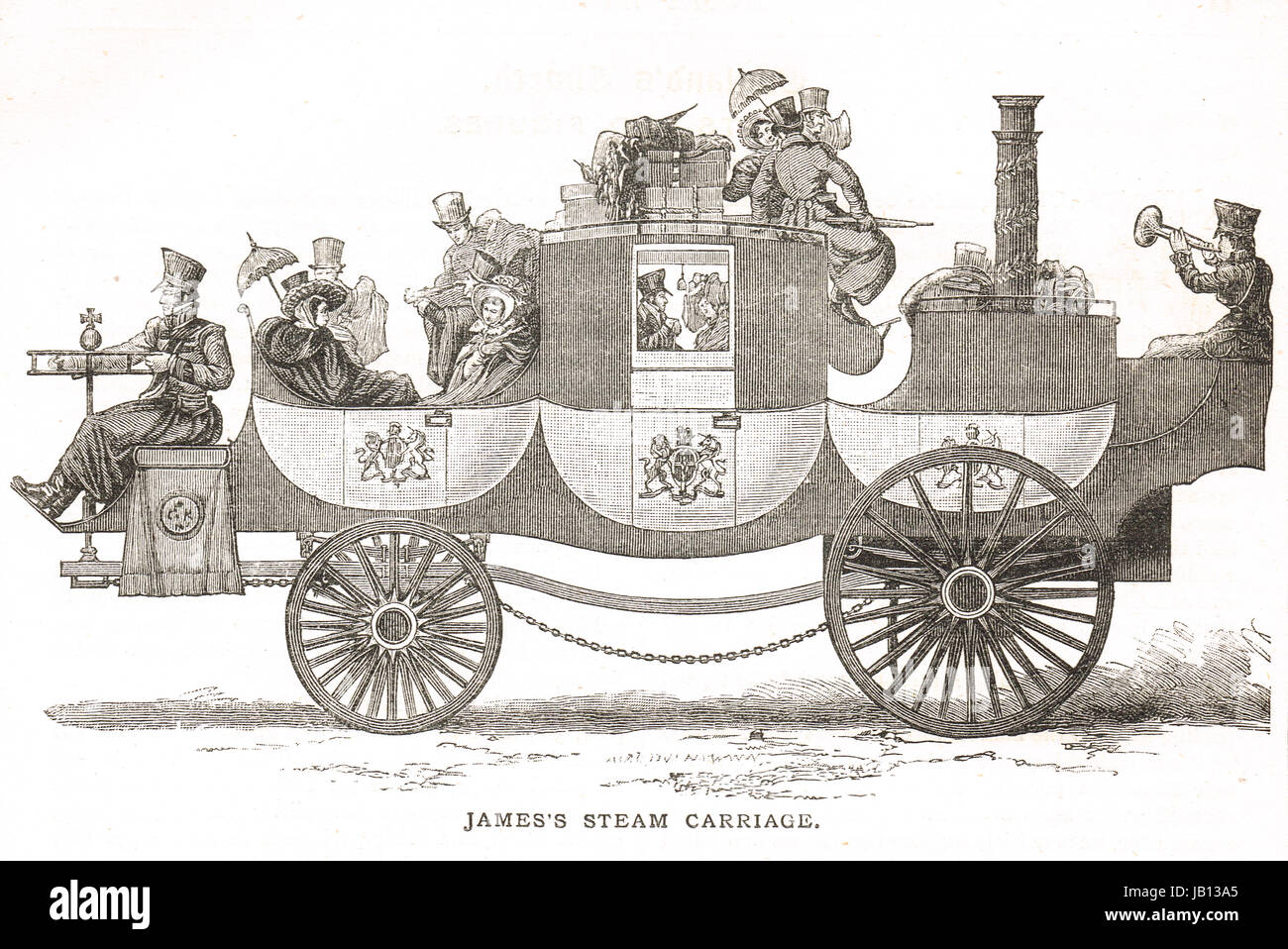 W H James's Steam Carriage of 1829 Stock Photo