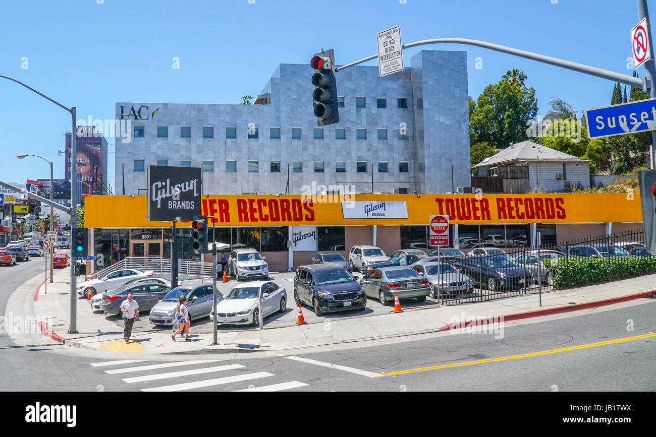 Famous Tower Records in Los Angeles - LOS ANGELES - CALIFORNIA Stock Photo