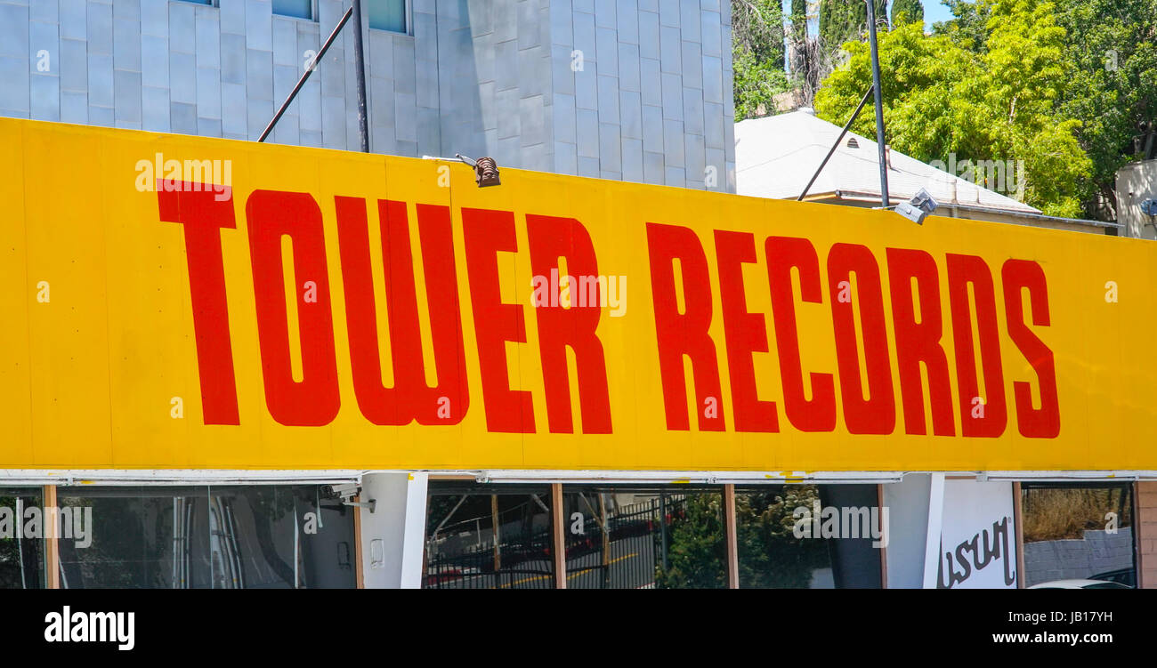 Famous Tower Records in Los Angeles - LOS ANGELES - CALIFORNIA Stock Photo