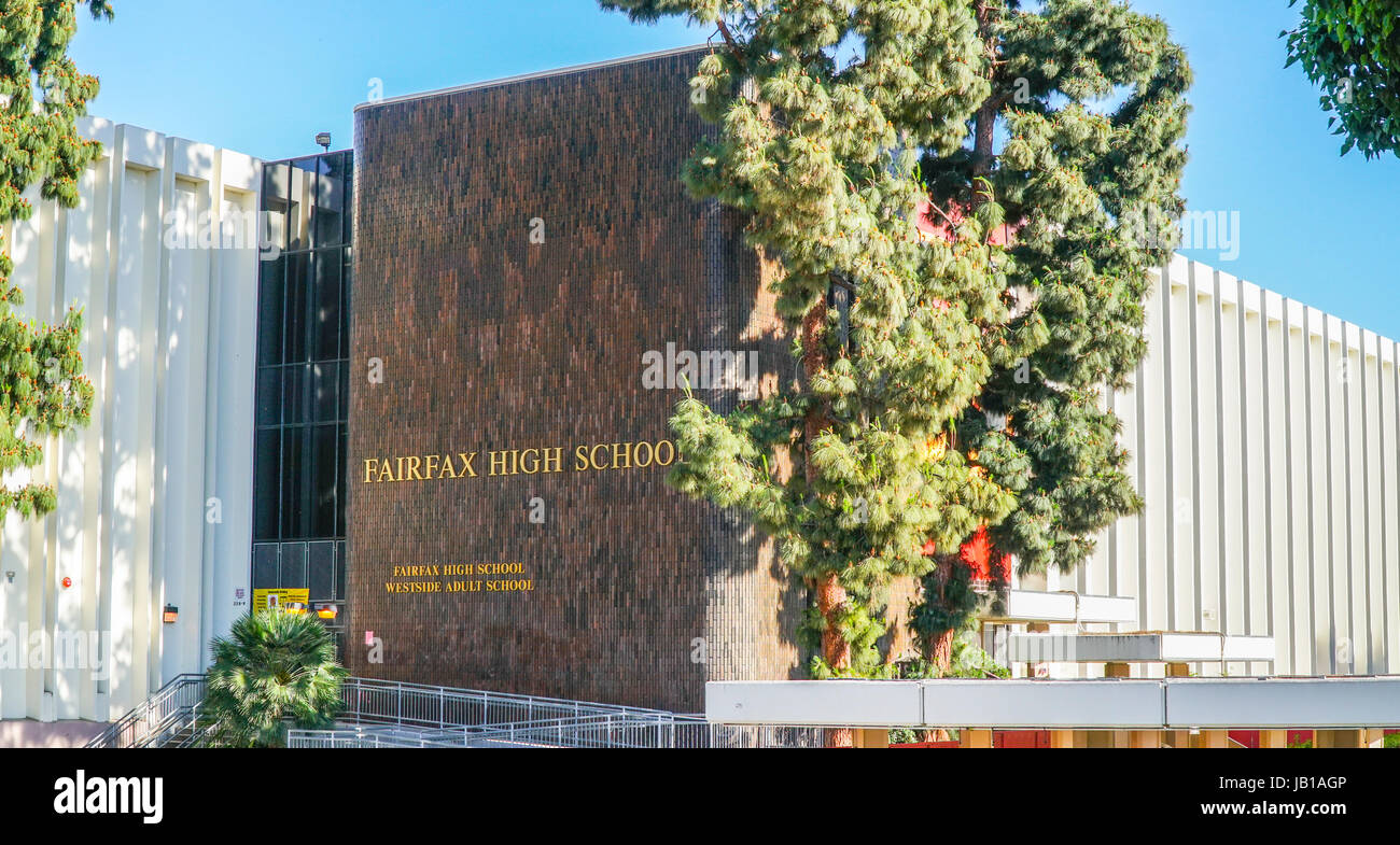 Fairfax High School in Los Angeles LOS ANGELES CALIFORNIA Stock