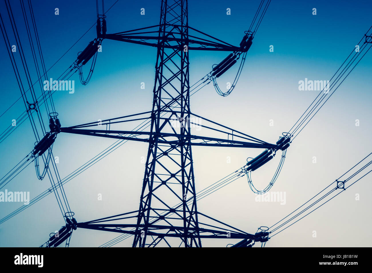 An electricity pylon of the National Grid Stock Photo