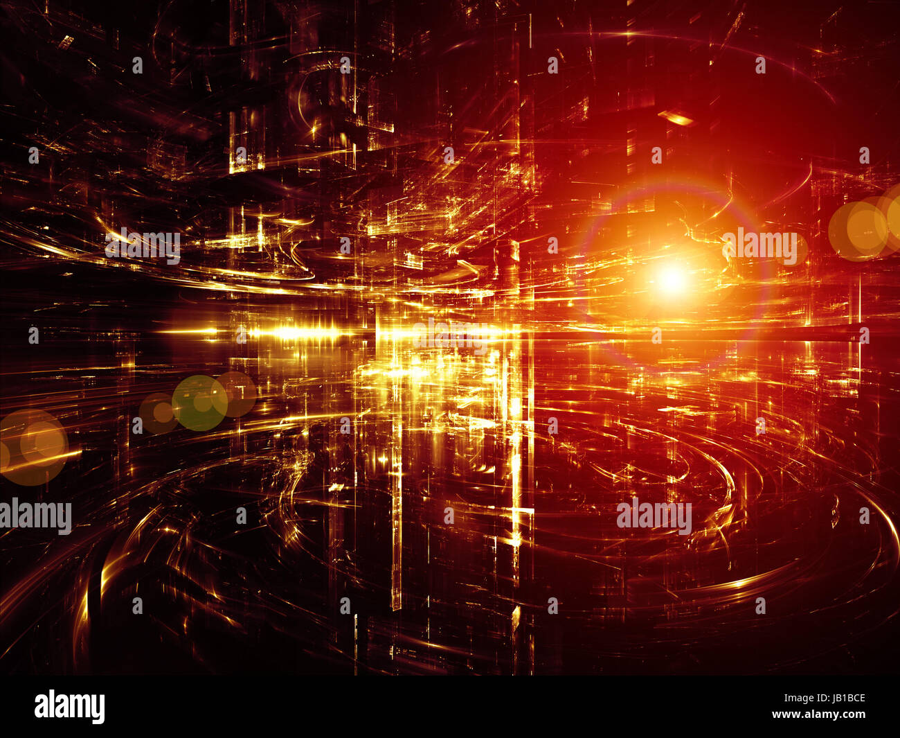 City Lights series. Creative arrangement of technological fractal ...