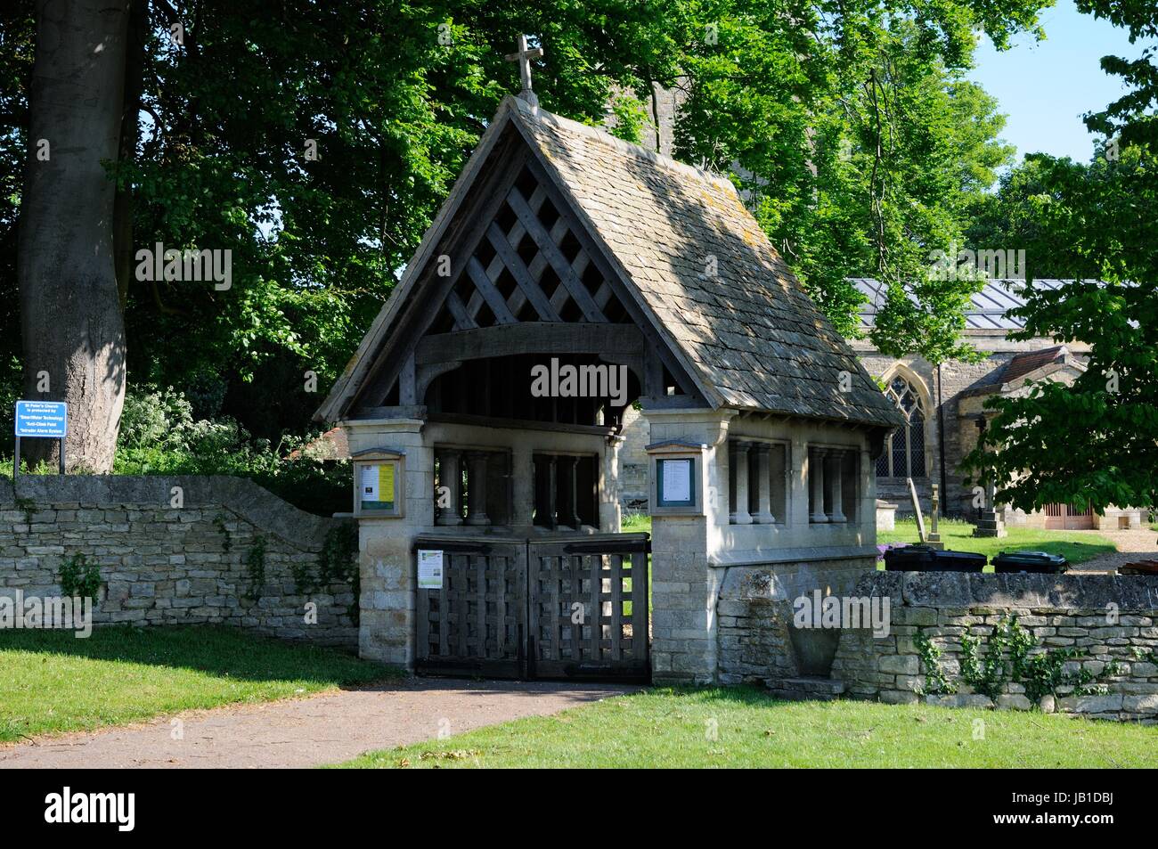 Lych Gate, St Peters Church, Sharnbrook, Bedfordshire,which  has been described as one of the best anywhere. Stock Photo