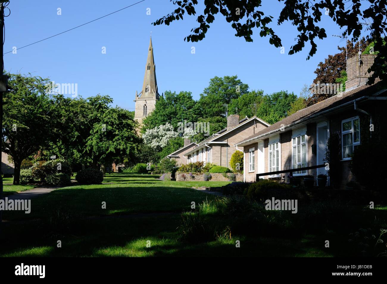 St Peters Church from St Peters Close, Sharnbrook, Bedfordshire Stock Photo