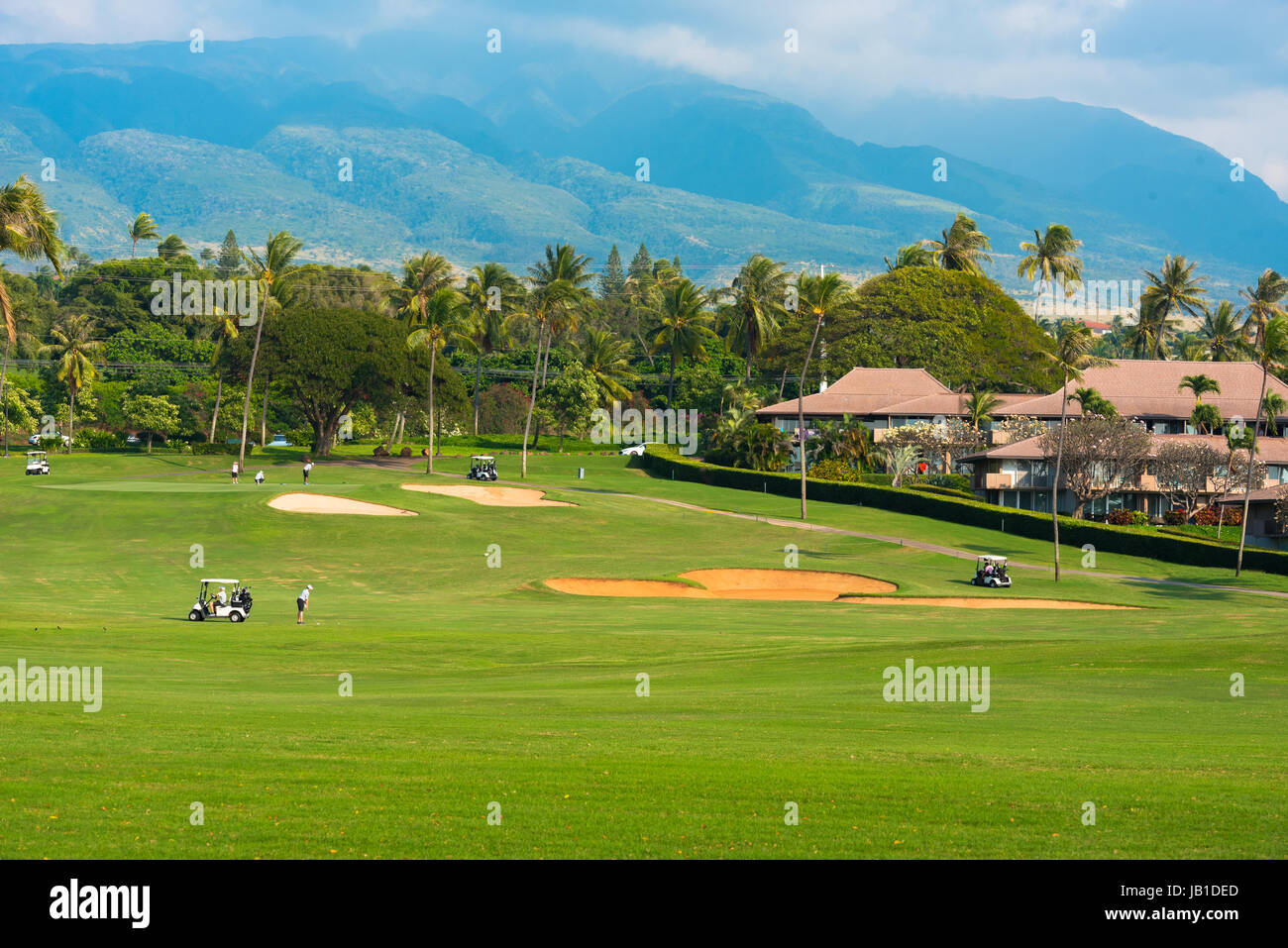 A golf course on Maui Hawaii Stock Photo Alamy