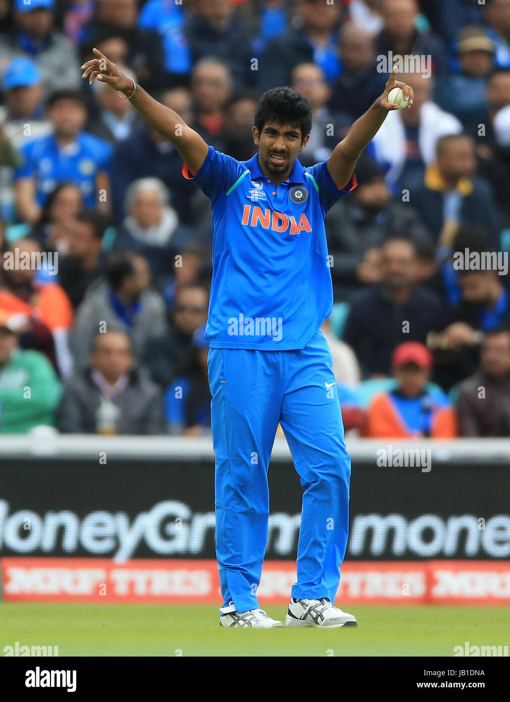 India's Jasprit Bumrah During The ICC Champions Trophy, Group B Match ...