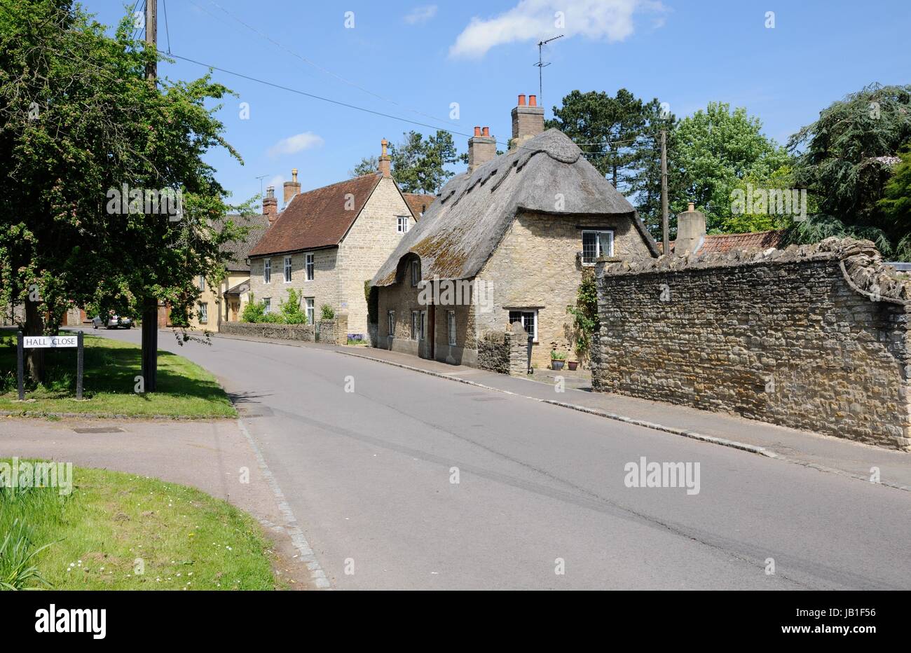 View to Westbury Cottage,  High Street, Sharnbrook, Bedfordshire Stock Photo