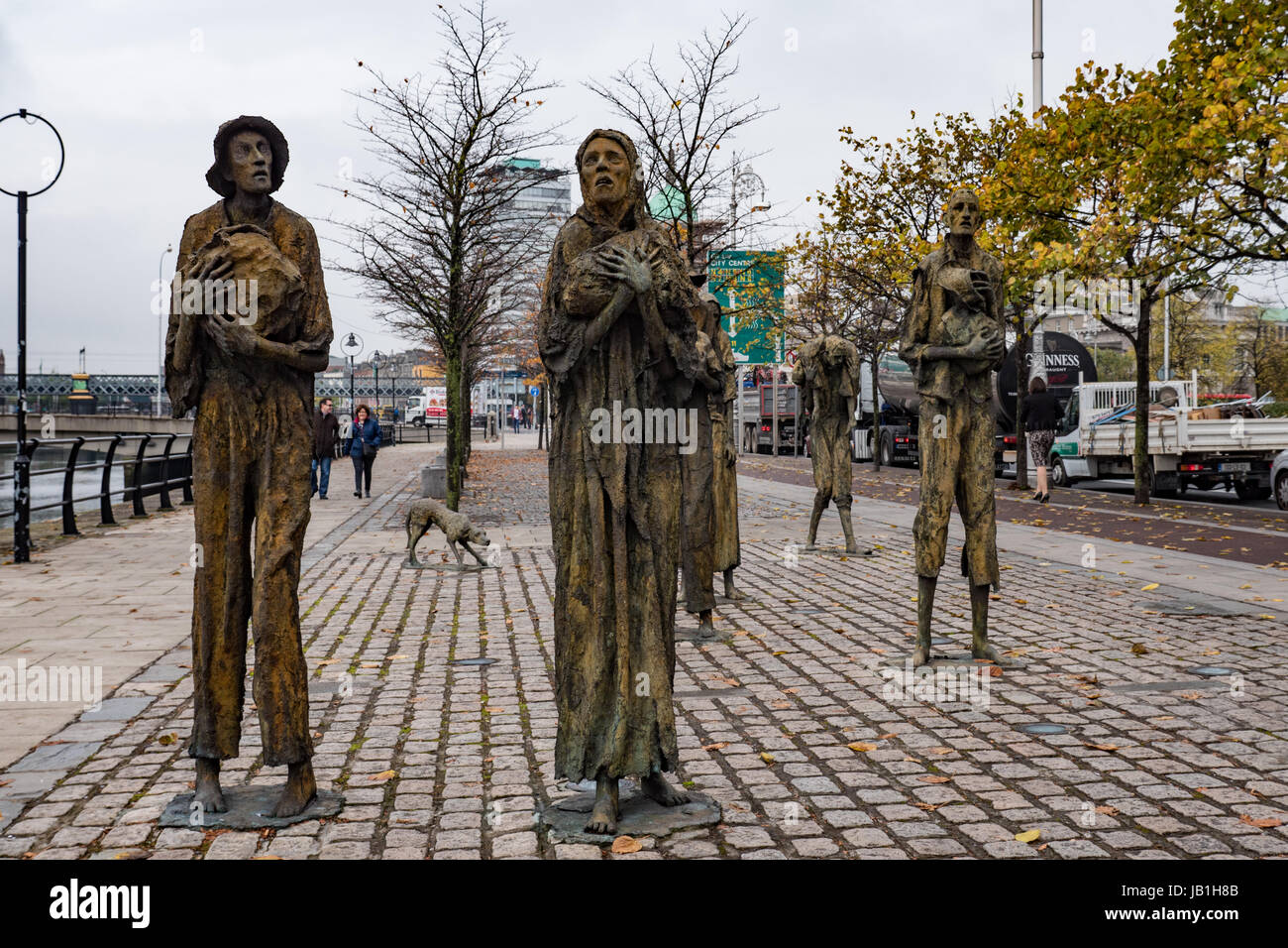 The Famine Sculptures created by Rowan Gillespie in 1997 and situated