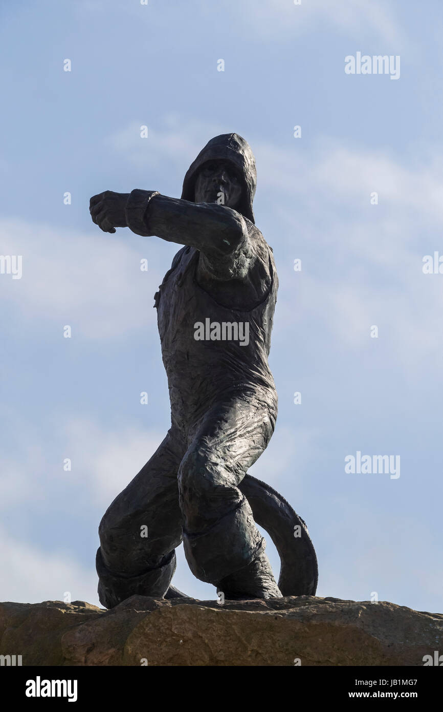 "The Rescue" statue, Seahouses, Northumberland, UK Stock Photo Alamy