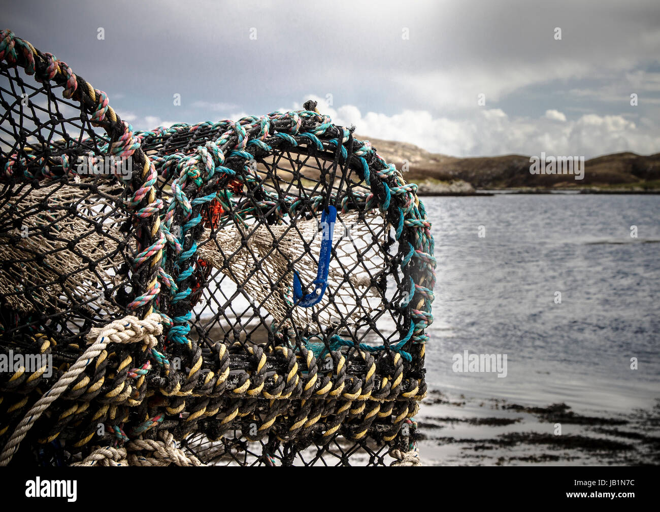 Creels on the dockside Stock Photo