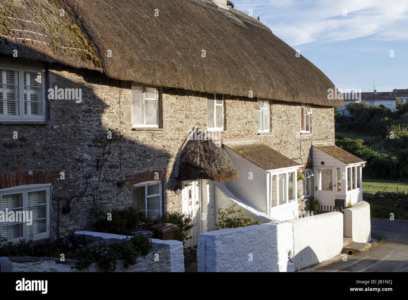 Thatched houses at East Prawle, South Devon, UK Stock Photo Alamy