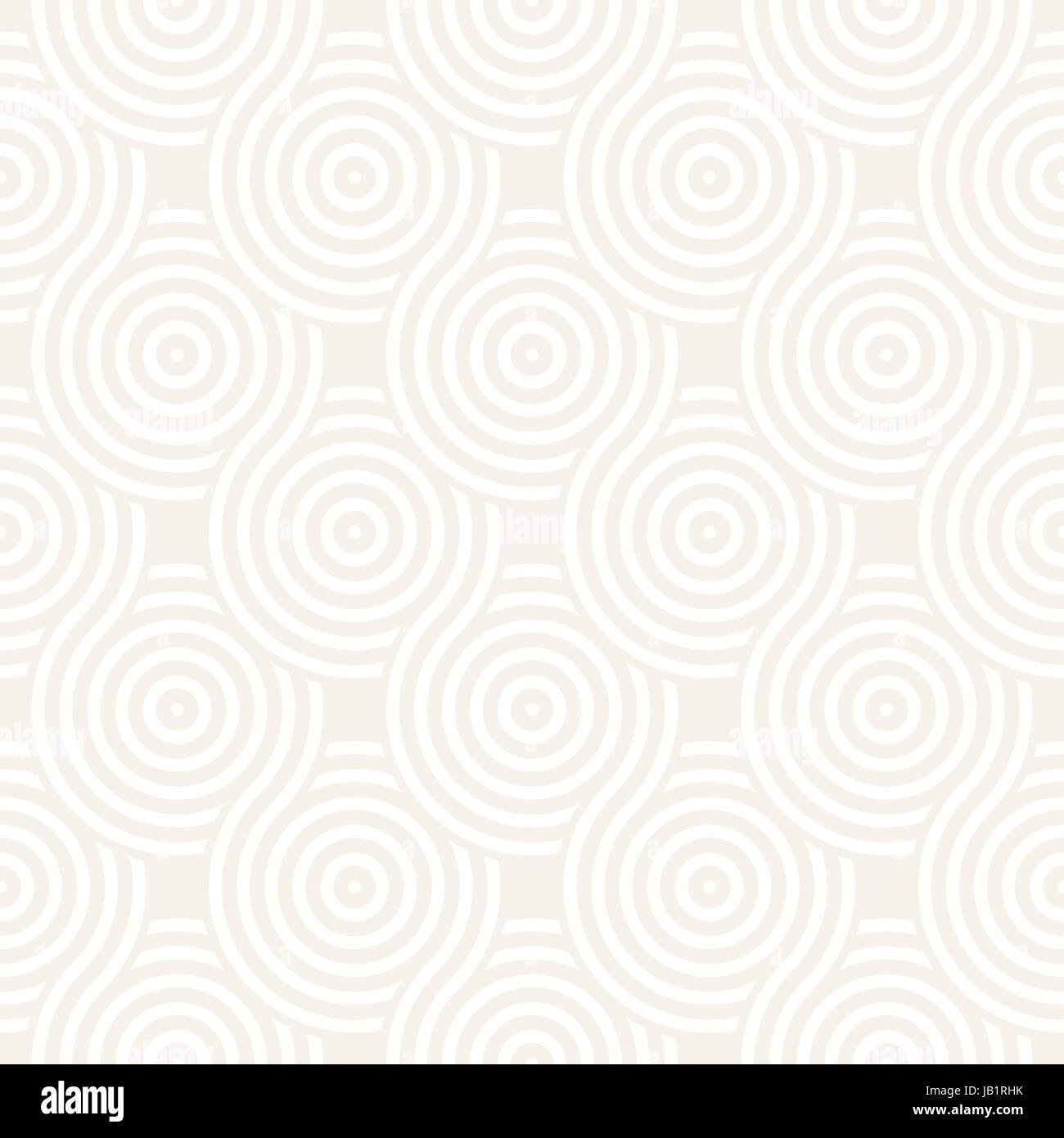 Vector seamless geometric pattern composed with circles and lines. Modern stylish rounded stripes texture. Repeating background Stock Vector
