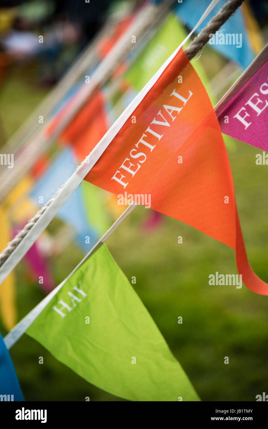 Bunting at Hay Festival 2017 Stock Photo