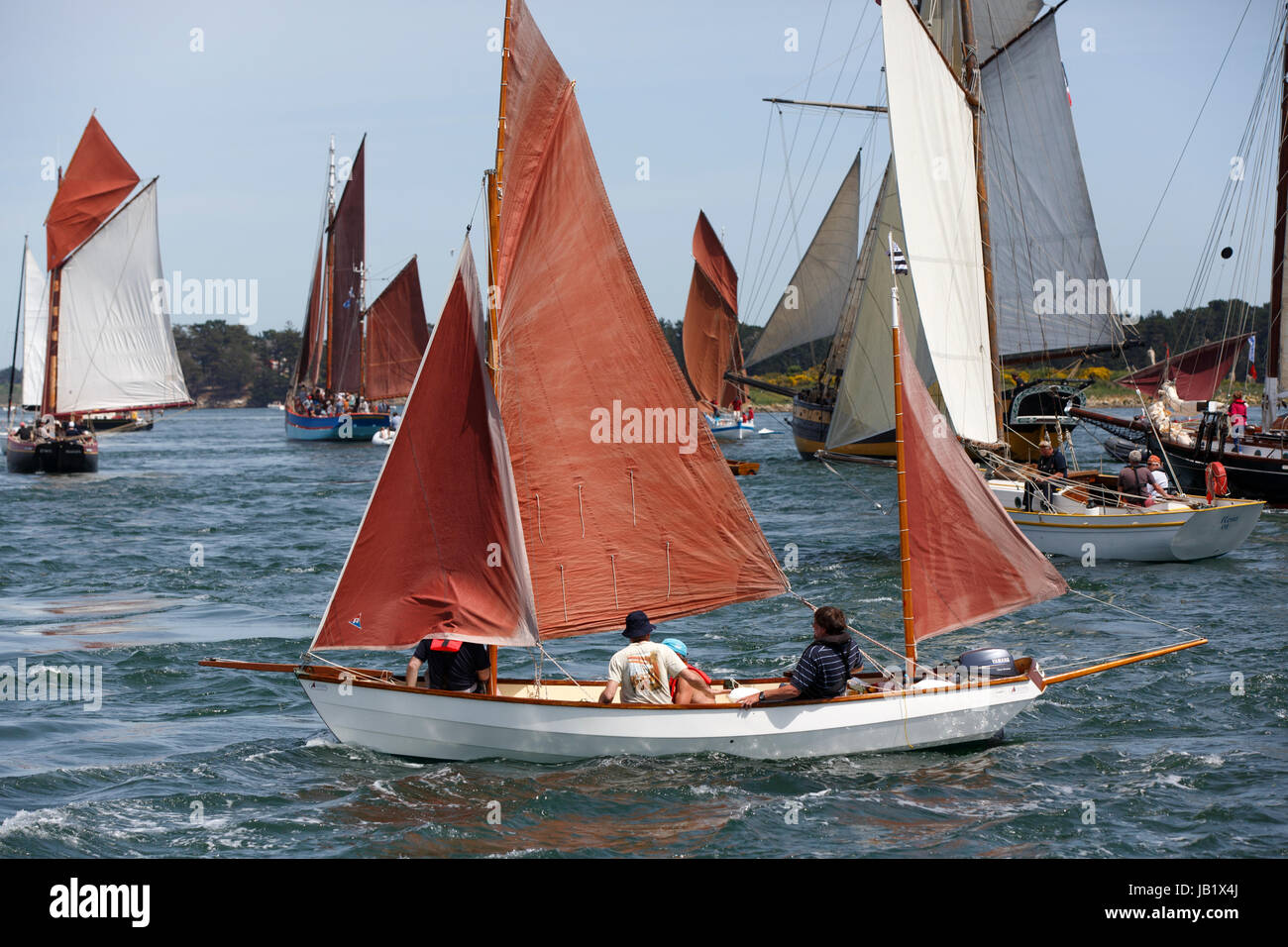 Sailboats sailing in the Golfe du Morbihan for the Semaine du Golfe  regatta, Brittany, France Stock Photo - Alamy