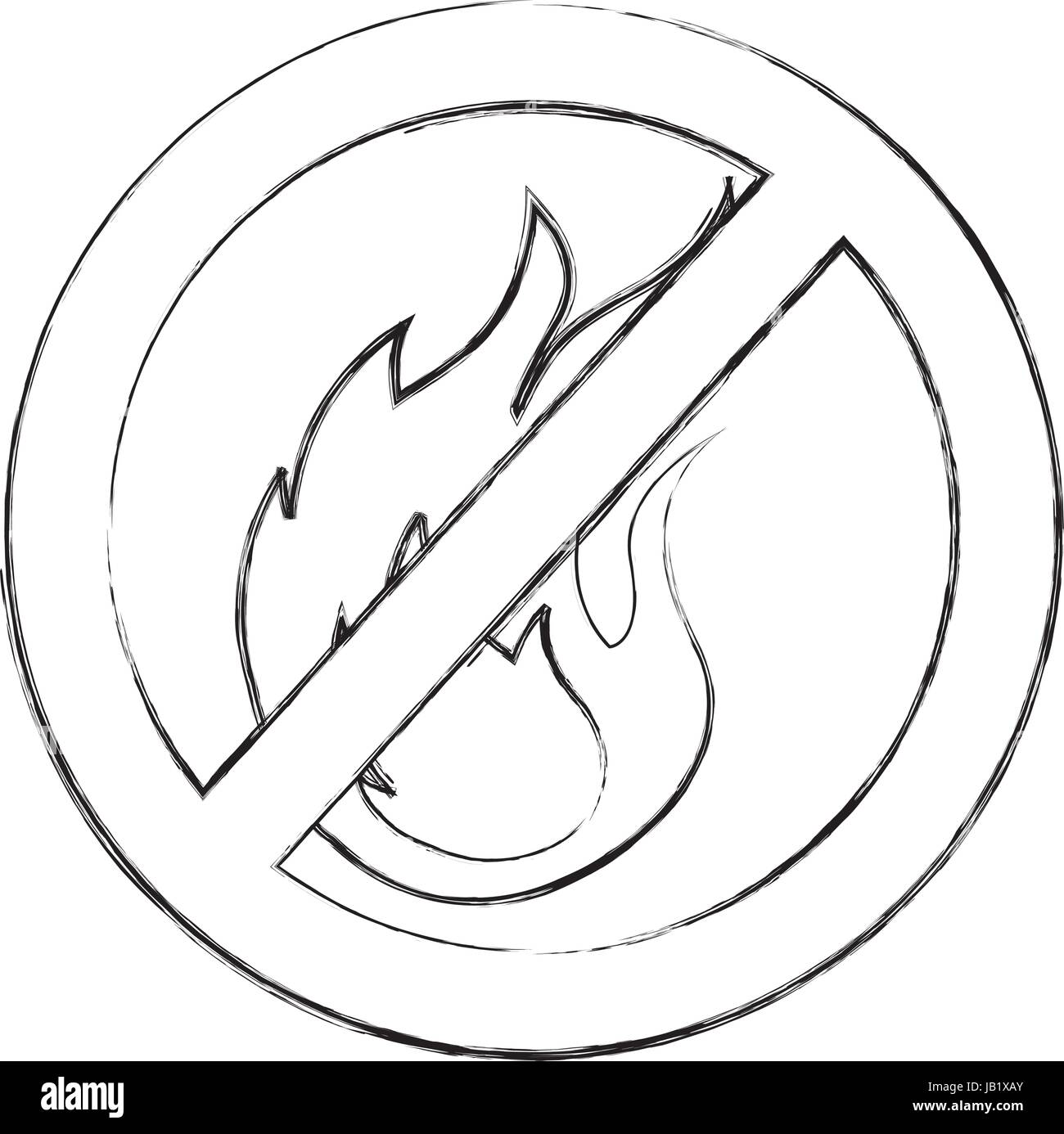 denied fire flame signal icon Stock Vector