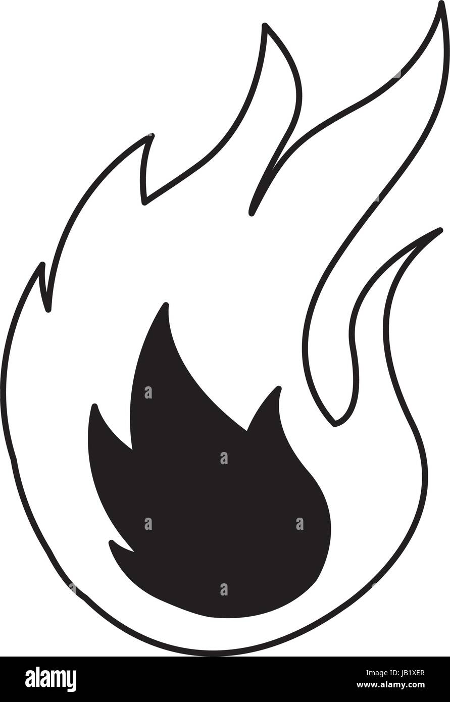 fire flame signal icon Stock Vector