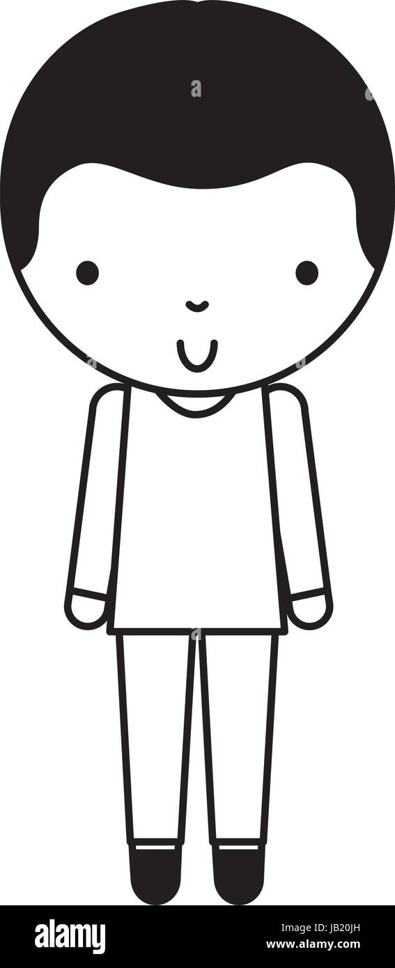 black icon cute little boy Stock Vector Image & Art - Alamy