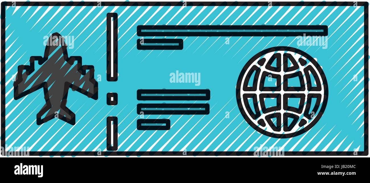 scribble airplane ticket cartoon Stock Vector Image & Art - Alamy