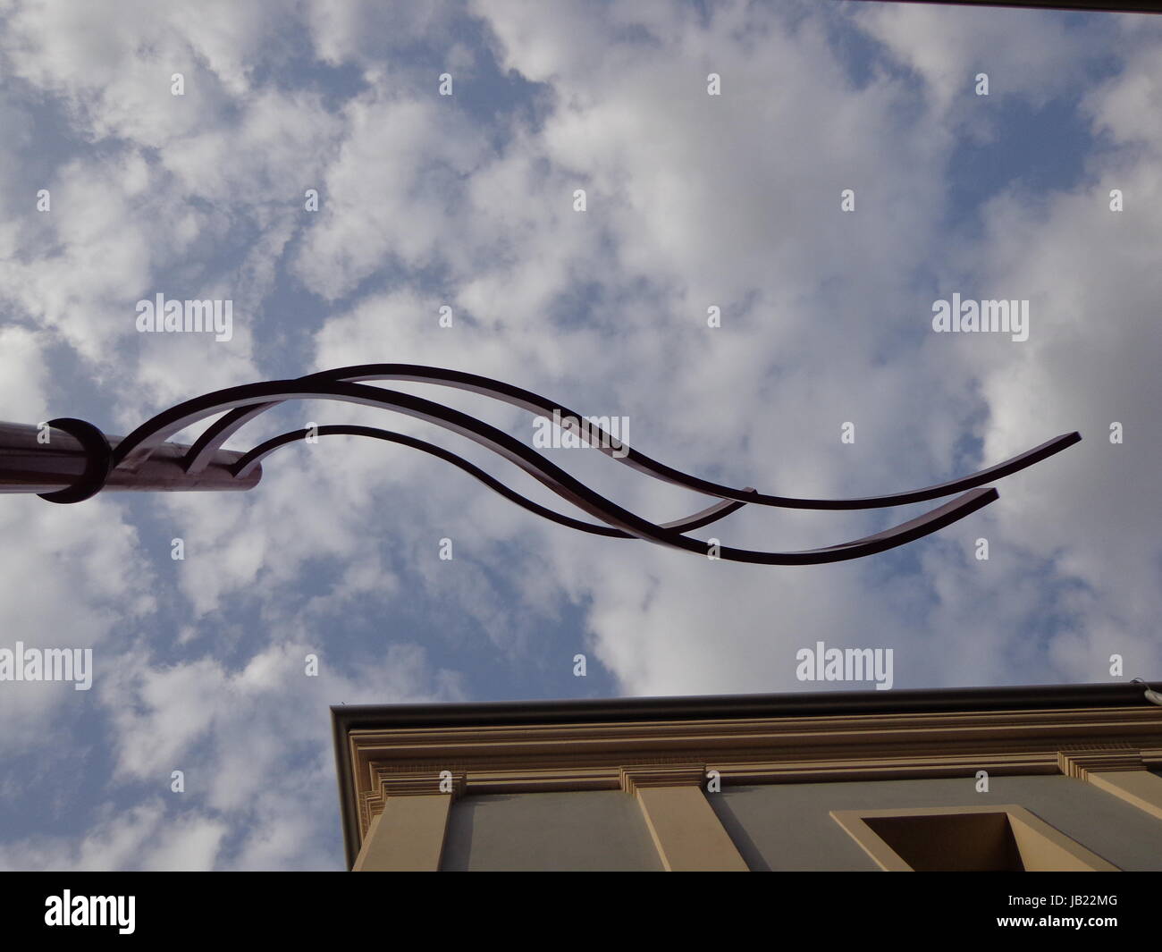 metal flagpole with sky Stock Photo