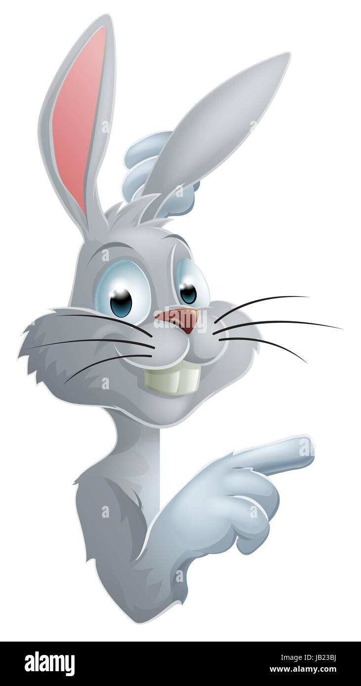 Cartoon Rabbit Pointing Cartoon illustration funny rabit animal hi-res stock photography and ...