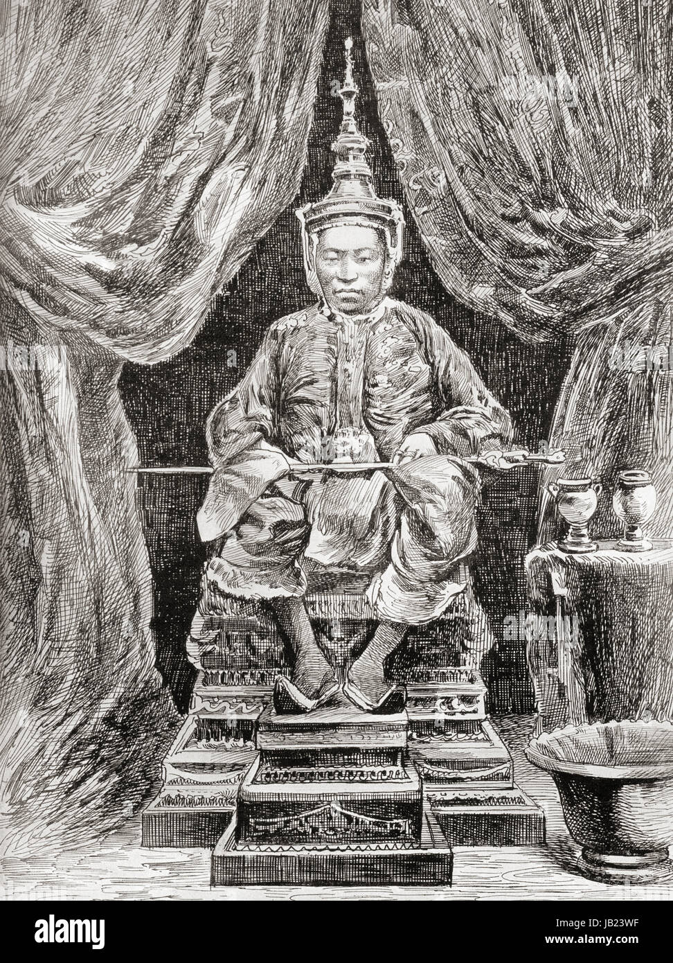 Norodom, known previously as Ang Voddey,  1834 – 1904.  King of Cambodia from 1860 to 1904.  From Hutchinson's History of the Nations, published 1915. Stock Photo