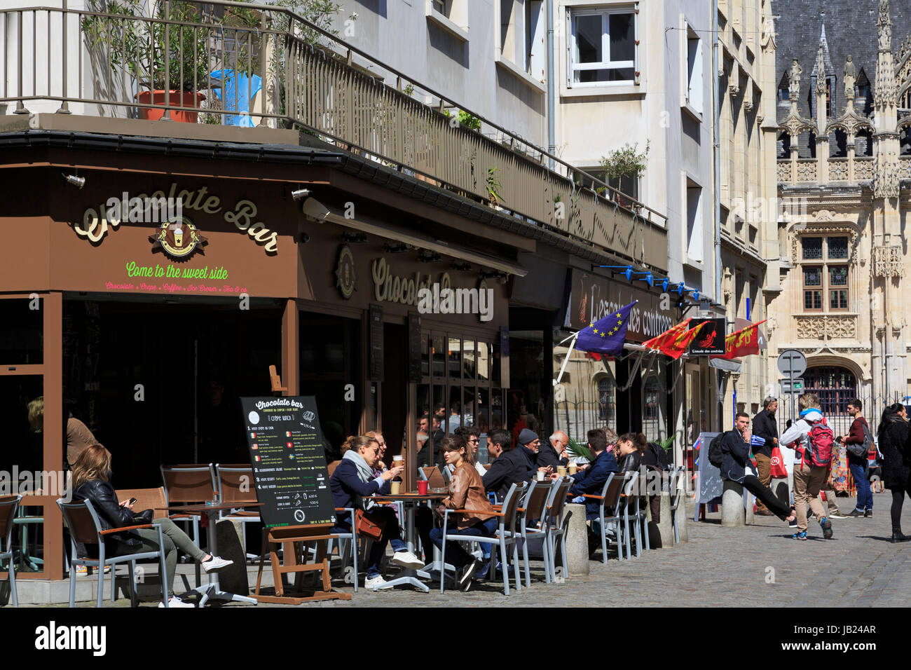 Thouret Street, Rouen, Normandy, France, Europe Stock Photo