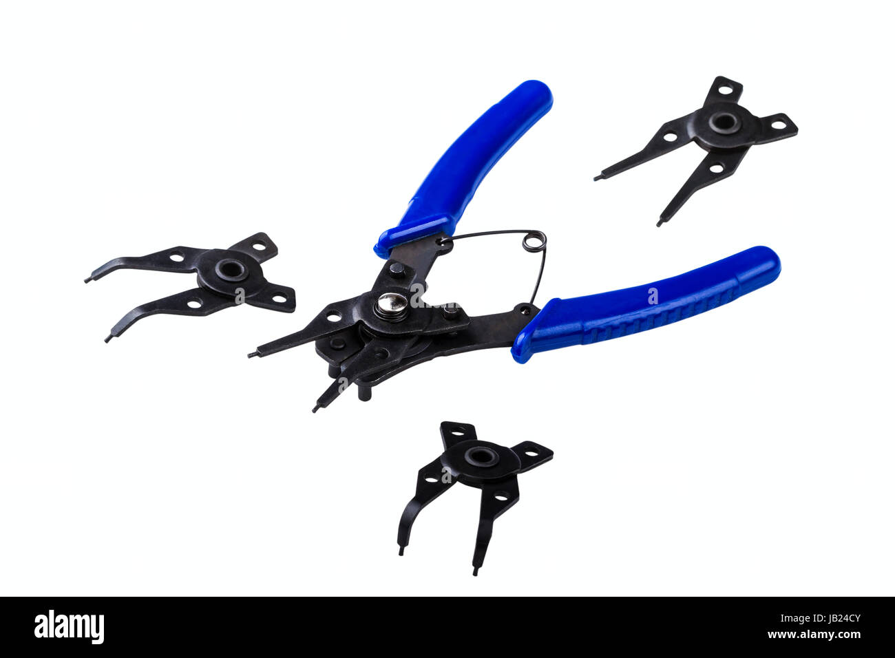 universal snap ring pliers set isolated on white background Stock Photo