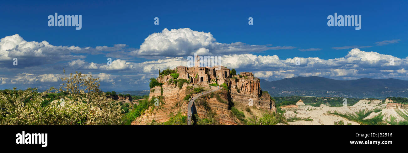 Civita di Bagnoregio 'the town that is dying' medieval historic center near Rome, panoramic view Stock Photo