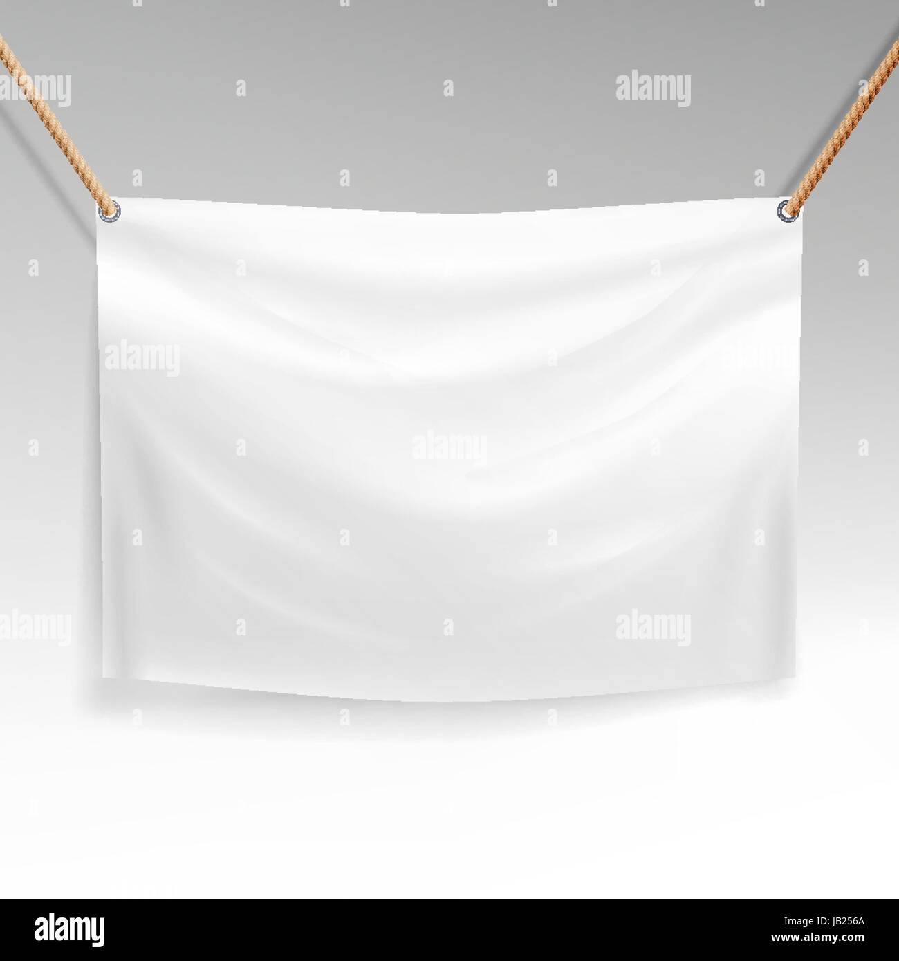 White Banner Vector. Realistic Horizontal Rectangular Advertising Stock
