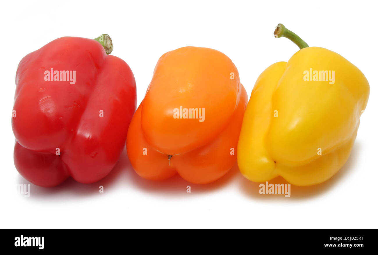 Bell peppers isolated on the white background Stock Photo - Alamy