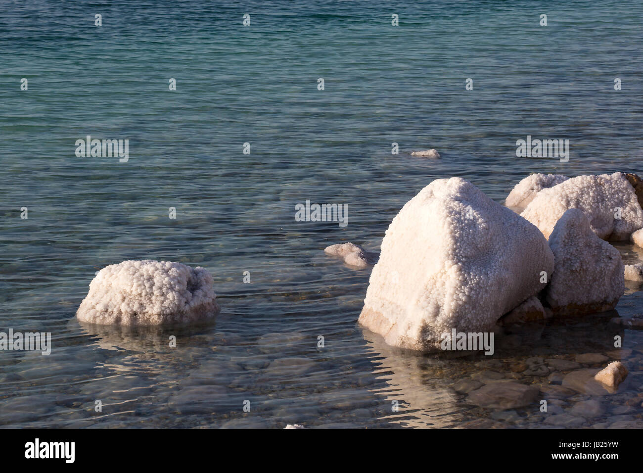 Dead Sea salt deposits stones white crystals Stock Photo