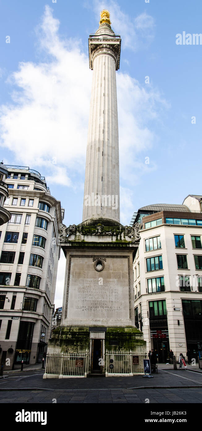 the monument of the great fire of london Stock Photo