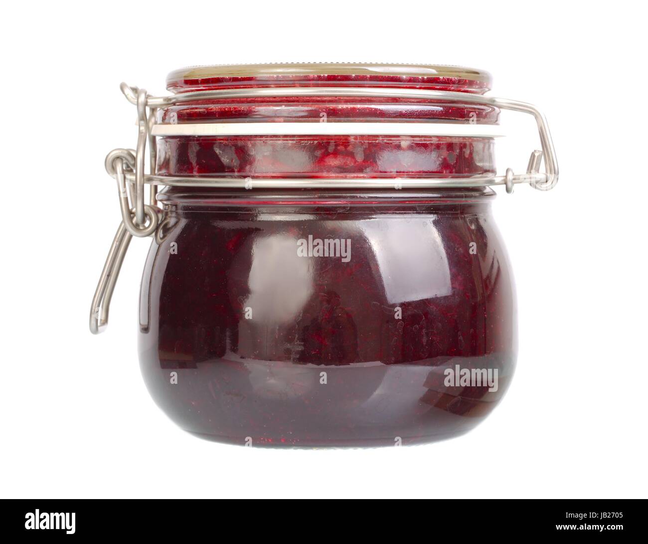 Jars of jam on a shelf Stock Photo Alamy