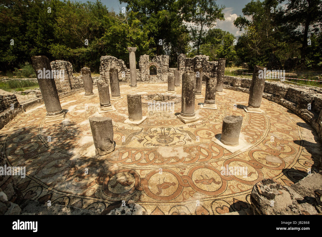 Famous Roman settlement located in archaeological city of Butrint in Albania Stock Photo