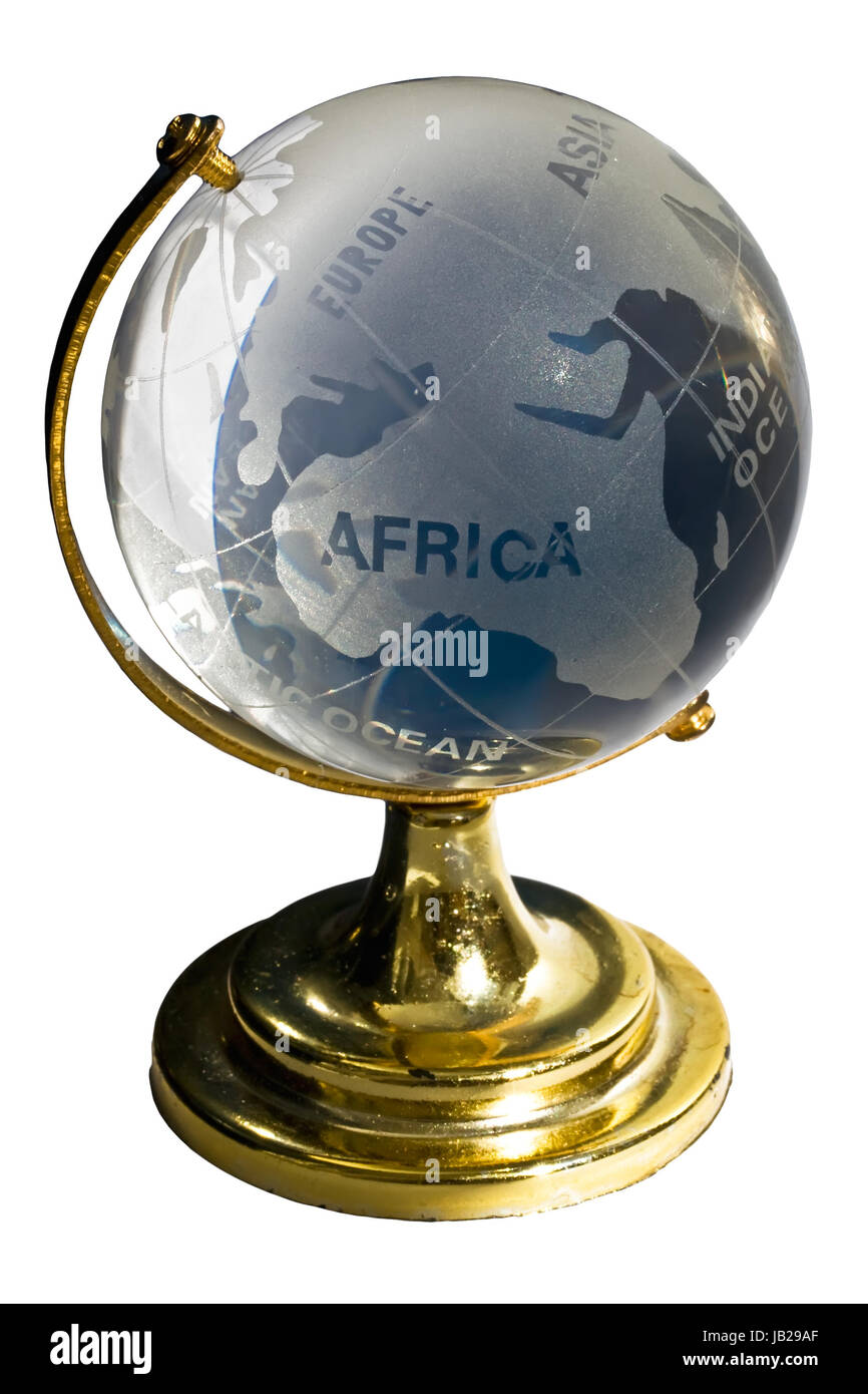 glass globe on white background Stock Photo