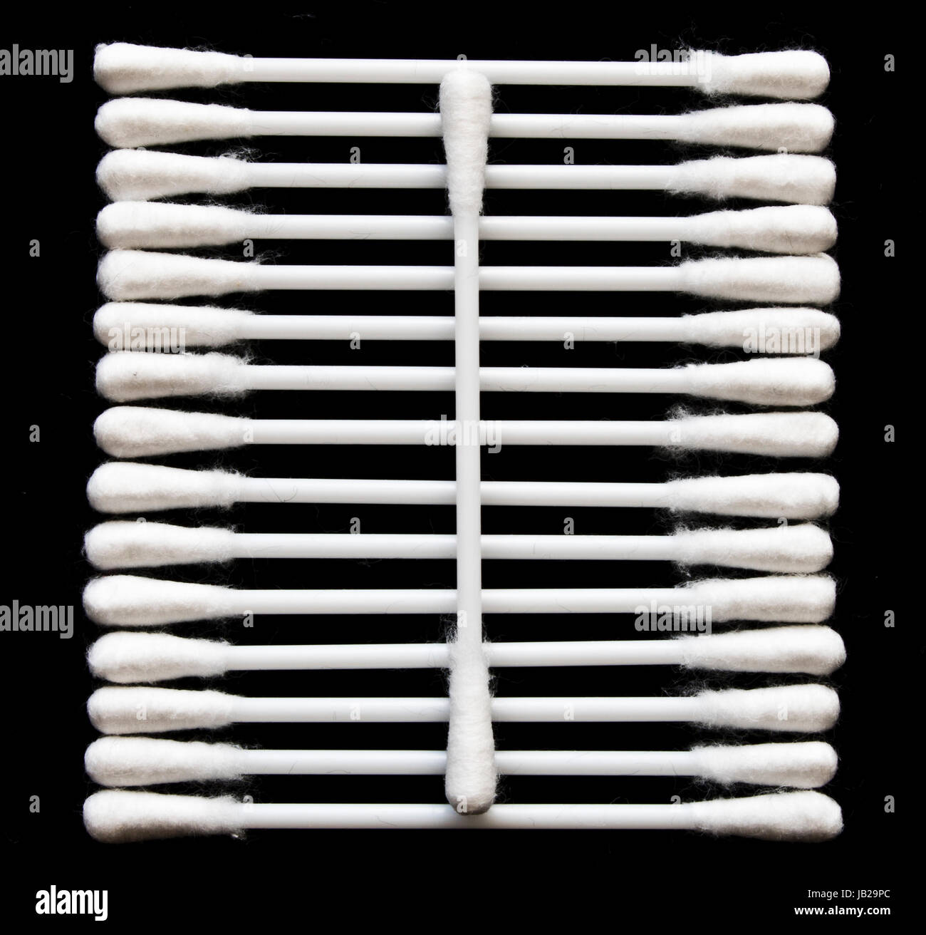 Cotton Ear Cleaning Buds On Black Background Stock Photo Alamy