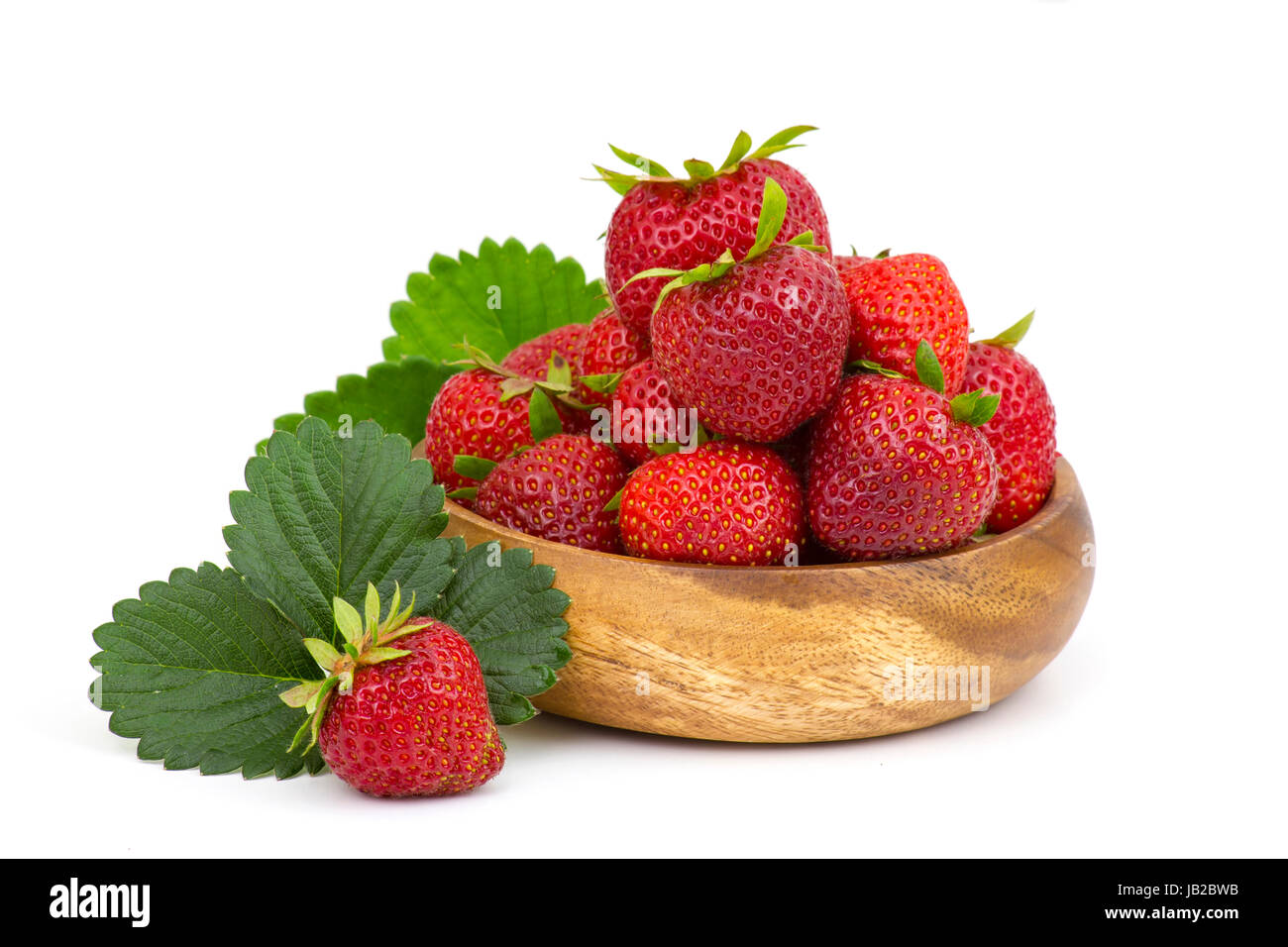 fresh strawberries in a bowl on white background Stock Photo - Alamy