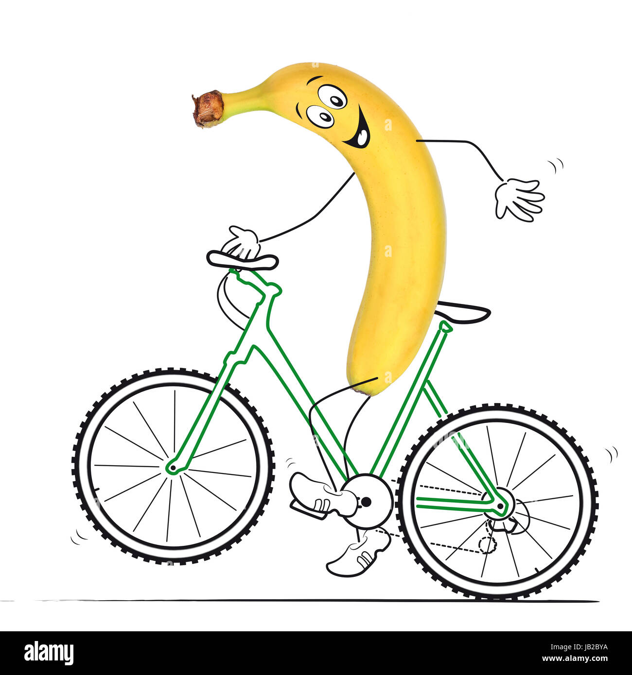 banana with bike Stock Photo