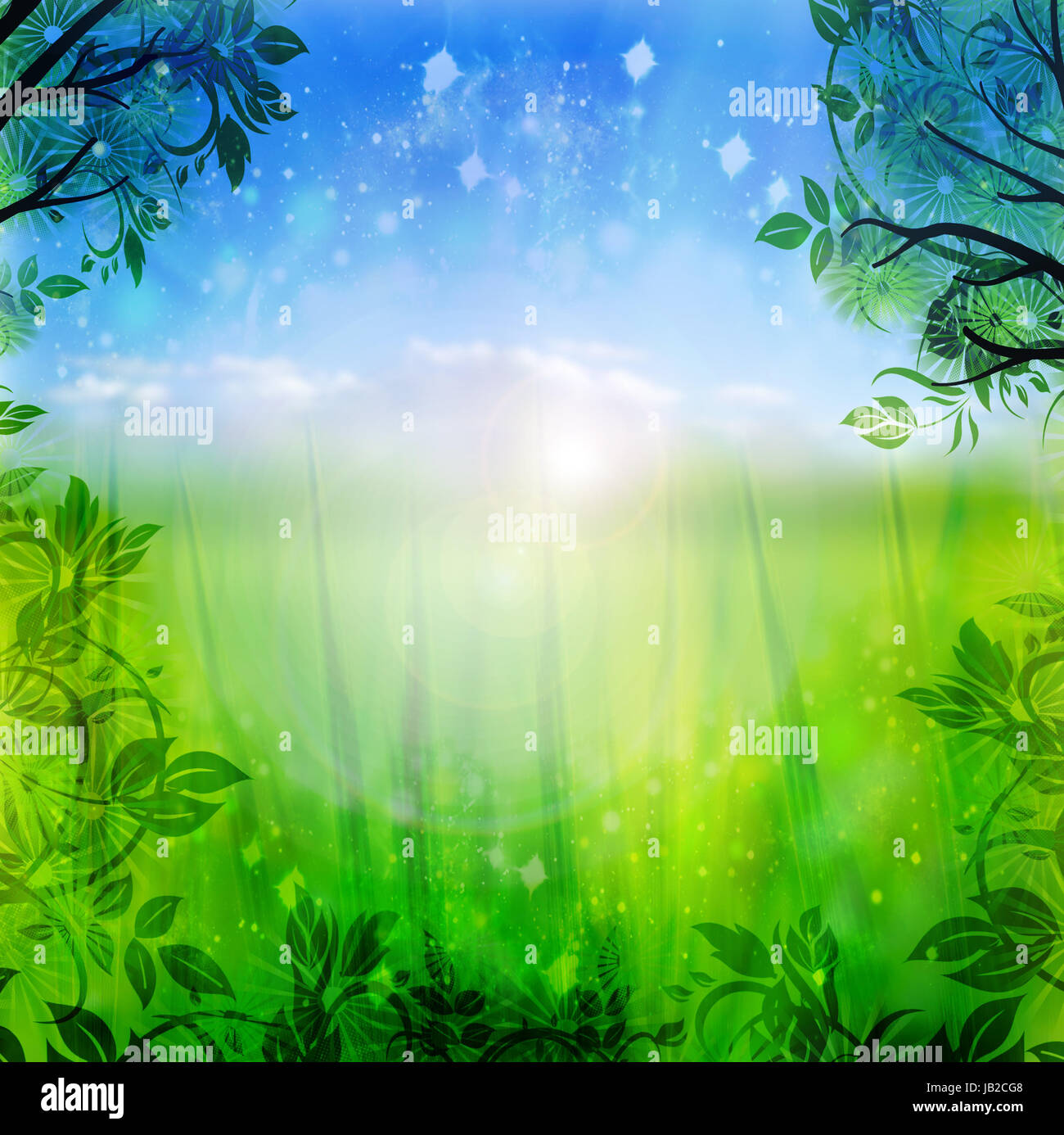 green and blue nature background Stock Photo - Alamy