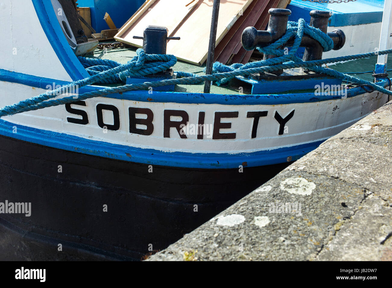 Sobriety barge in Hull docks Stock Photo
