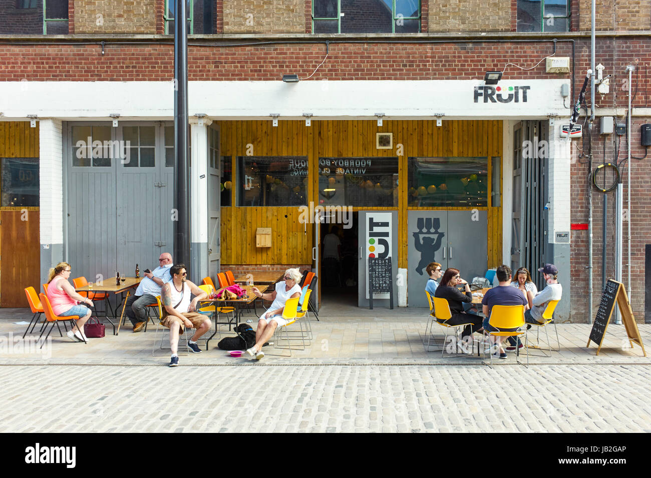 Fruit bar cafe in Humber Street area of Hull docks Stock Photo Alamy