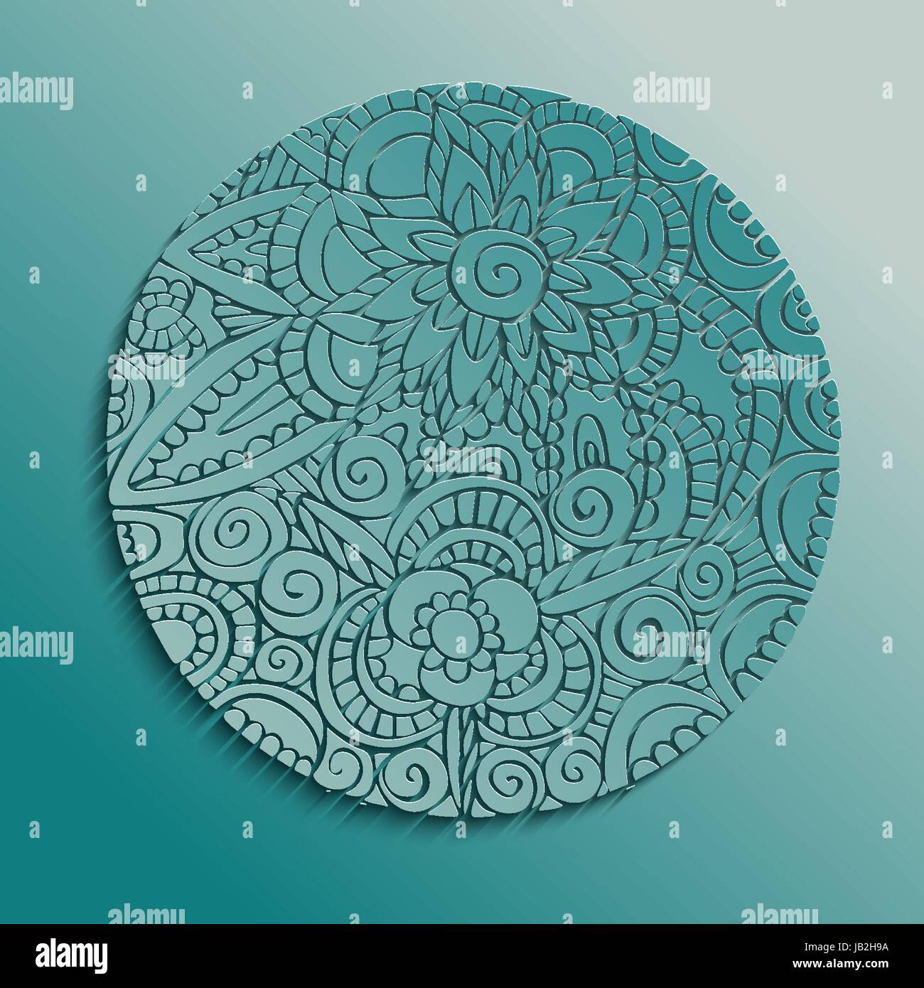 Mandala art in colorful hand drawn style illustration, traditional ...