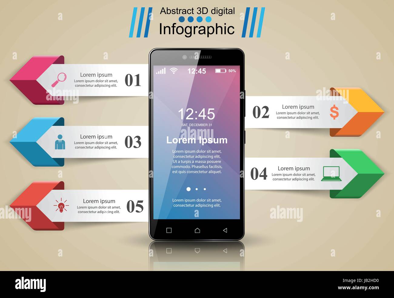 3D infographic. Smartphone icon Stock Vector Image & Art - Alamy